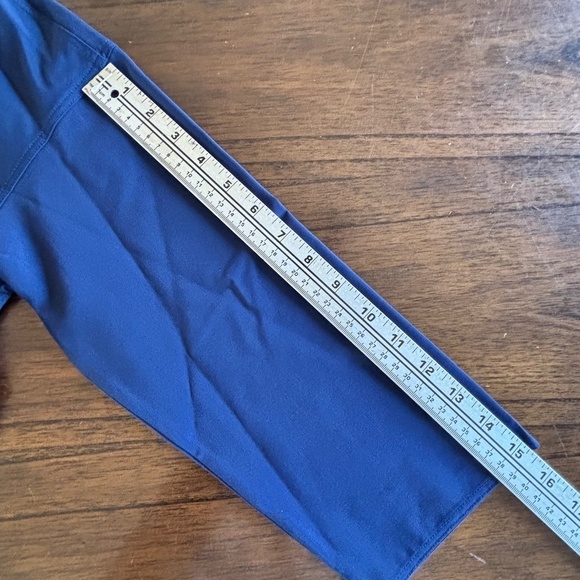 Club Monaco NWT navy 3/4 sleeve loose fit funnel neck top wool blend size S - Picture 10 of 13